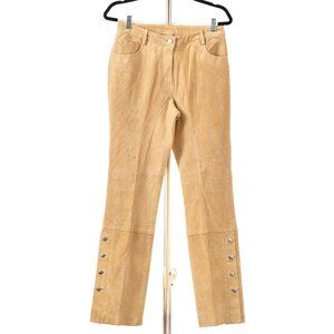 Together Leather Brown Suede Pant Side Button Detail Women's 8